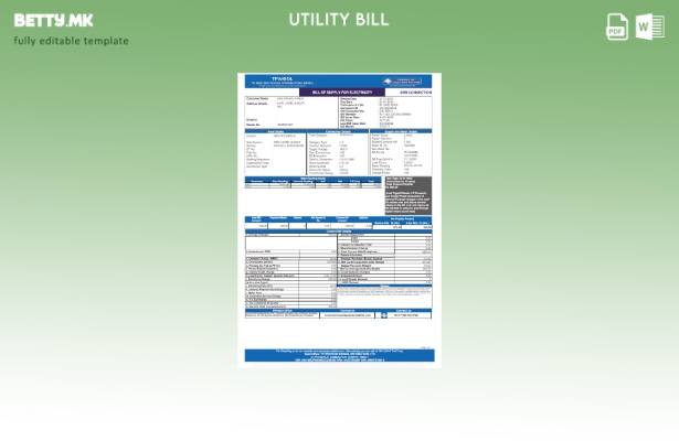 модерен стил Ind TPWODL шаблон за комунални сметки